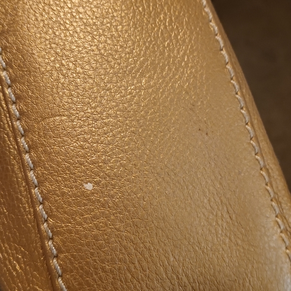 The SAK Pink Label Gold Pebble Leather Fringe Shoulder Bag. - Picture 5 of 16